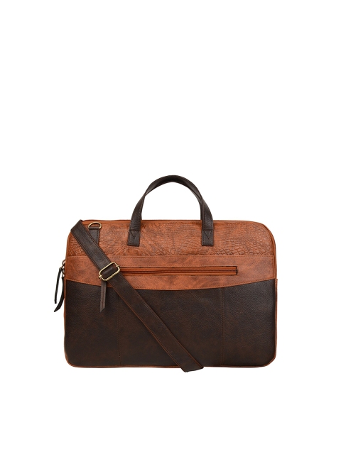 

Vivinkaa Men Tan & Coffee Brown Colourblocked Laptop Bag
