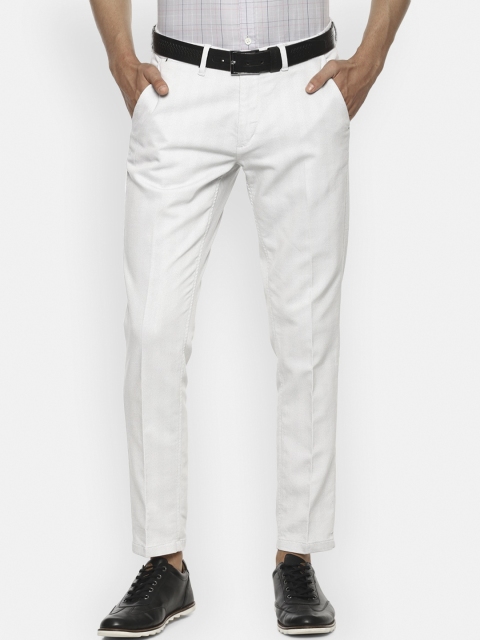 

Louis Philippe Sport Men White Textured Slim Fit Trousers