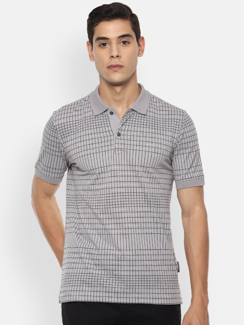 

Van Heusen Men Grey Checked Polo Collar T-shirt