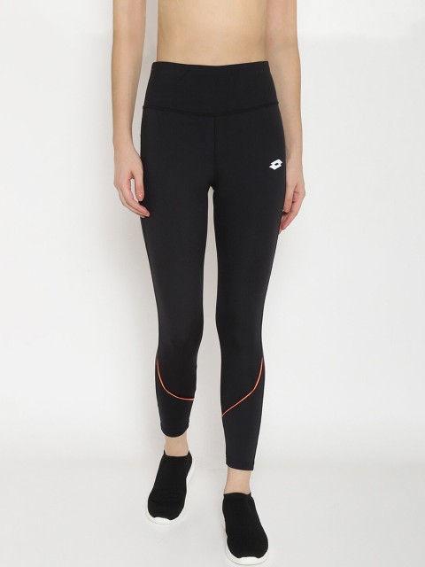 

Lotto Women Black Solid Ankle-Length Leggings