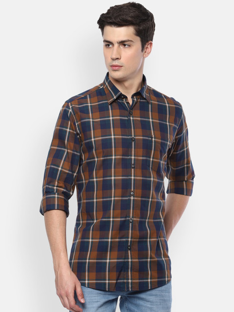

Van Heusen Sport Men Brown Slim Fit Checked Casual Cotton Shirt