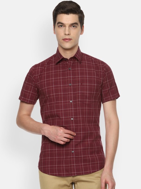 

Van Heusen Sport Men Maroon Slim Fit Checked Casual Shirt