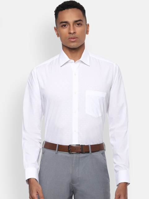 

Van Heusen Men White Solid Cotton Formal Shirt