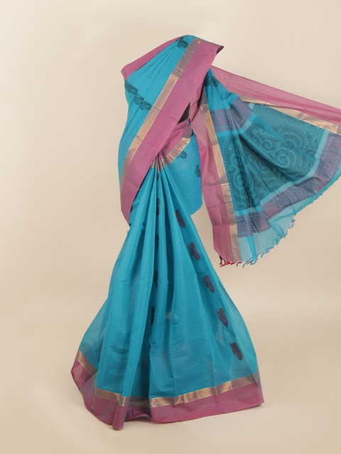 

Pothys Blue & Pink Ethnic Motifs Saree