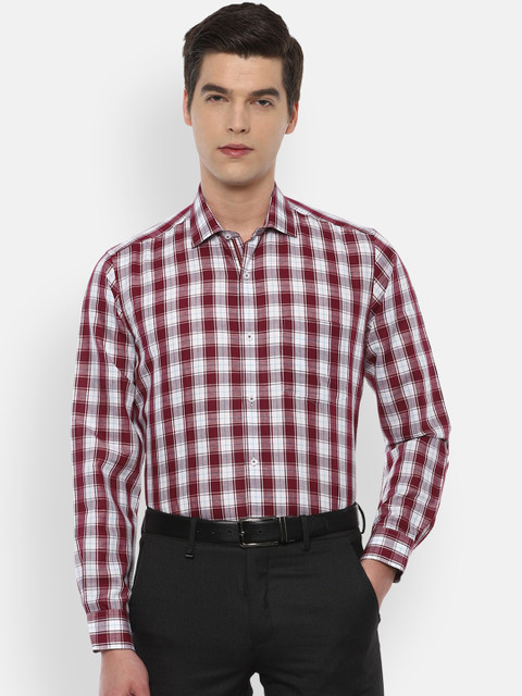 

Van Heusen Men Maroon Checked Formal Shirt