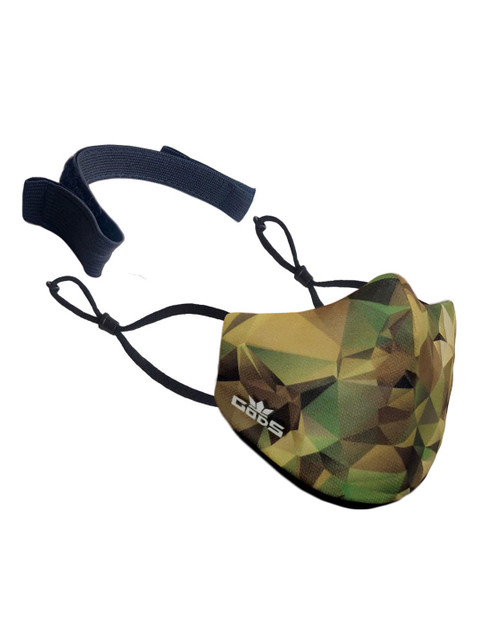 

GODS Adults Black & Olive-Green Printed Outdoor Reusable Cloth Face Mask