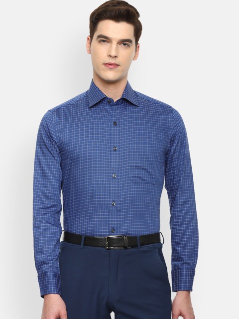 

Louis Philippe Men Blue Checked Casual Shirt