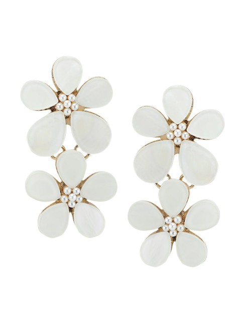 

Kazo White Contemporary Drop Earrings