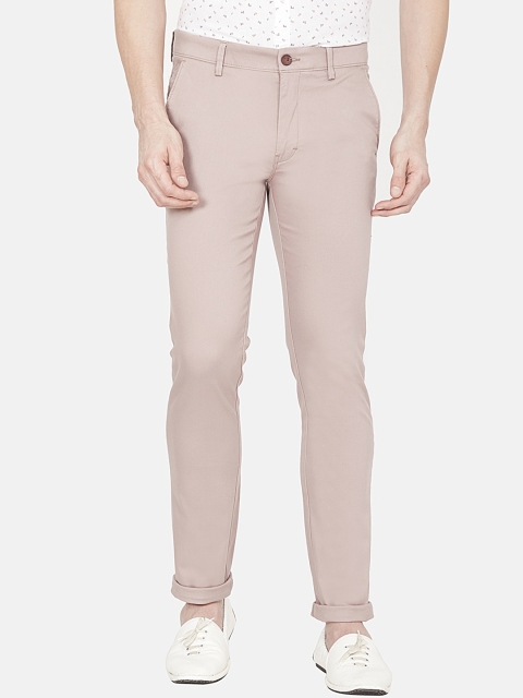 

Oxemberg Men Beige Smart Slim Fit Chinos Trousers