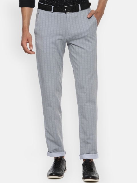 

Louis Philippe Sport Men Grey Checked Slim Fit Trousers