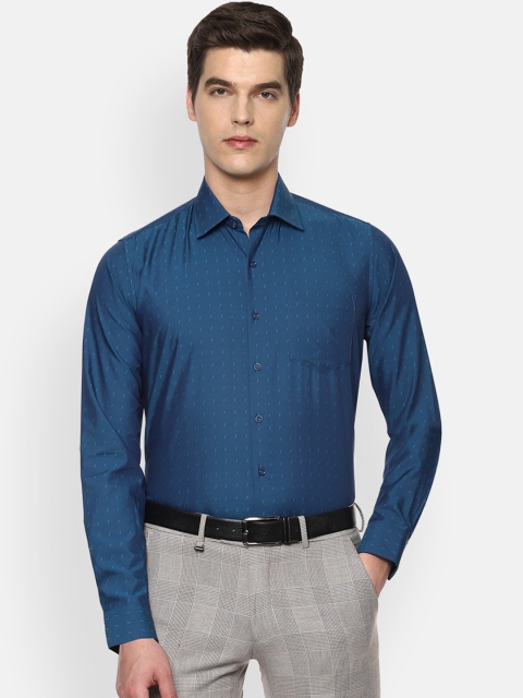

Van Heusen Men Blue Slim Fit Self Design Formal Shirt