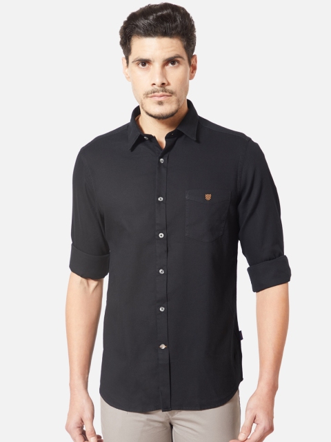 

J Hampstead Men Black Slim Fit Casual Shirt
