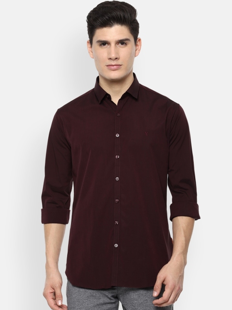 

V Dot Men Maroon Slim Fit Casual Shirt