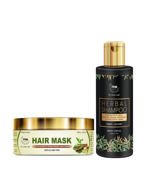 

TNW The Natural Wash Combo of 2 Amla Hair Mask 200 Gm & Herbal Shampoo 200 ml, Multi