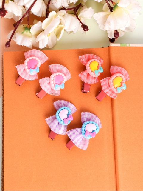 

Silvermerc Designs Girls Multicoloured Set of 6 Lace Alligator Hair Clip, Multi