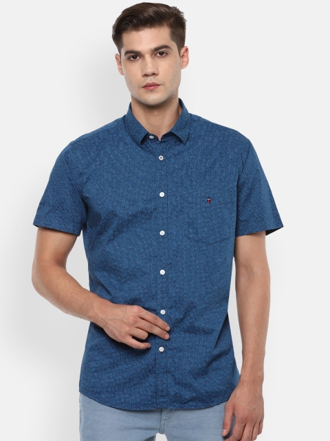 

Louis Philippe Sport Men Blue Printed Slim Fit Casual Cotton Shirt