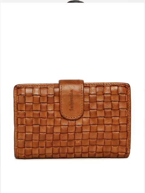 

Fabindia Women Brown Textured Leather Two Fold Wallet