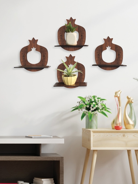 

RANDOM Set of 4 Brown MDF Basic Wall Shelf