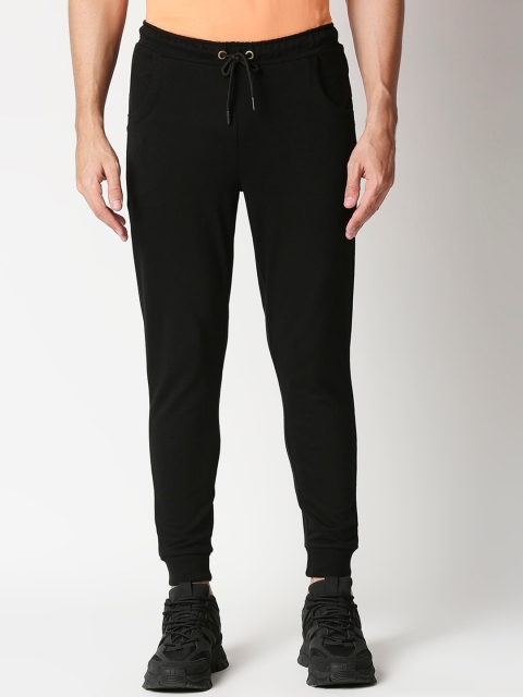 

Bewakoof Men's Black Solid Plain Jogger Pant