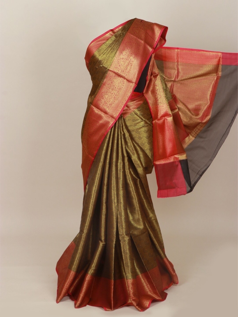 

Pothys Gold & Pink Woven Design Art Silk Banarasi Saree
