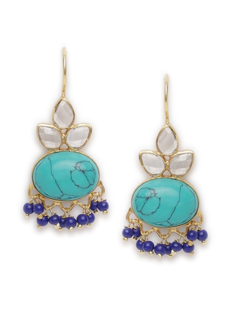 

Fabindia Gold-Toned Contemporary Enamelled Drop Earrings