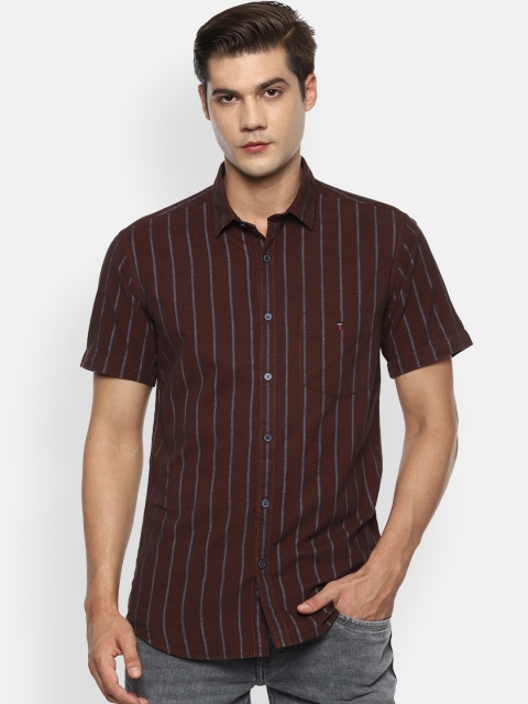 

Louis Philippe Sport Men Maroon Slim Fit Striped Casual Shirt