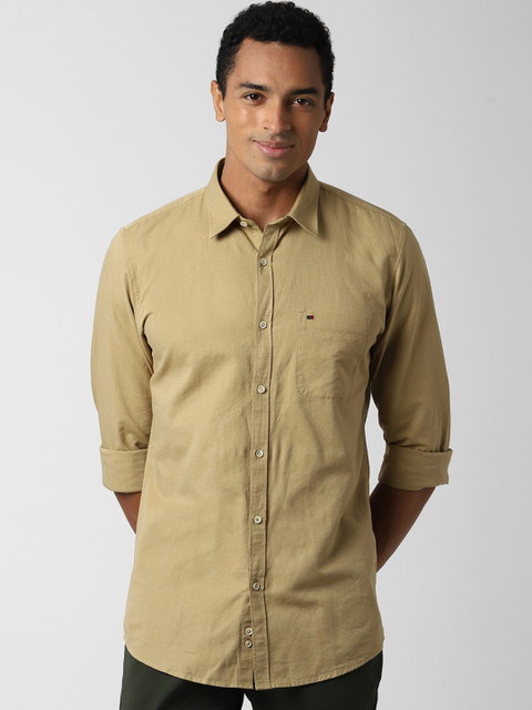 

Peter England Casuals Men Khaki Slim Fit Casual Shirt