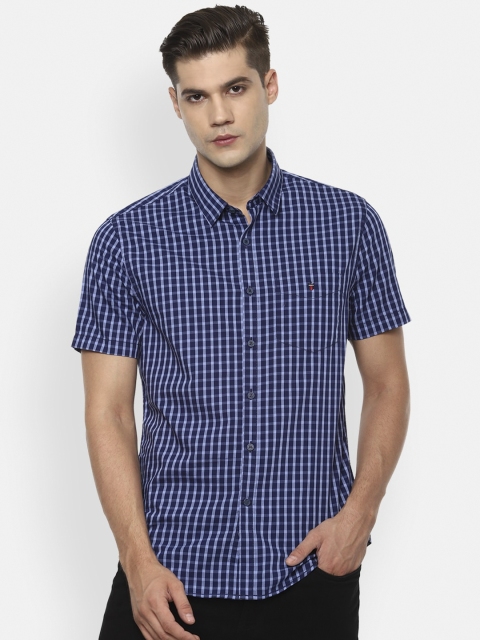 

Louis Philippe Sport Men Blue Slim Fit Gingham Checks Opaque Cotton Casual Shirt
