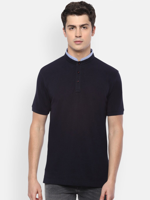 

Van Heusen Sport Men Navy Blue Mandarin Collar T-shirt