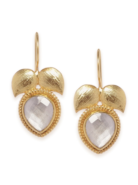 

Fabindia Gold-Toned Tear-Drop Shaped Drop Earrings