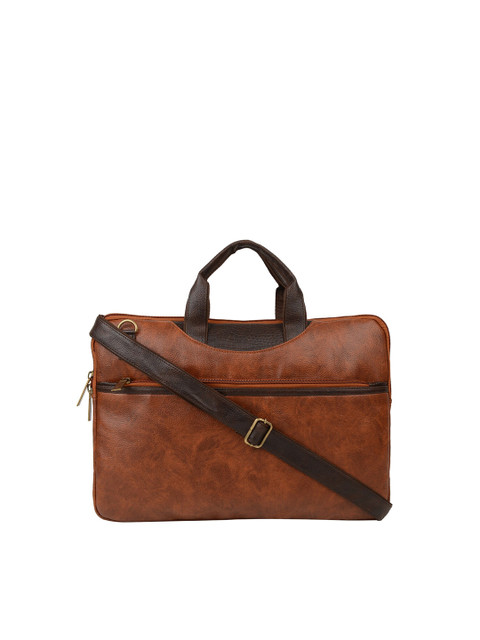 

Vivinkaa Unisex Tan & Black Textured 15.6 Inch Laptop Bag