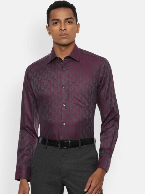 

Van Heusen Men Purple Self-Design, Textured Formal Shirt