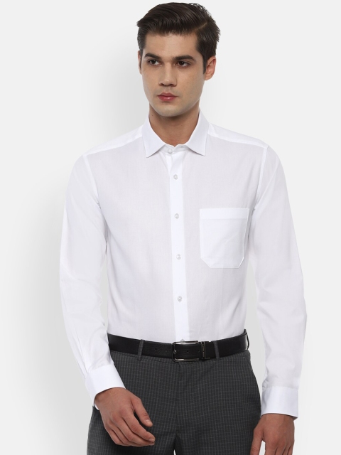 

Louis Philippe Men White Slim Fit Striped Formal Shirt