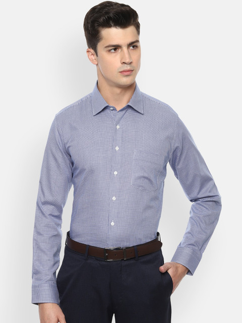 

Van Heusen Men Navy Blue Slim Fit Checked Formal Shirt