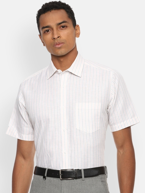 

Van Heusen Men White Striped Formal Shirt