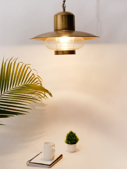 

Fabindia Copper-Toned & Transparent Contemporary Pendant Lamp