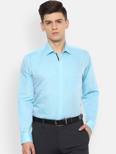 

Van Heusen Men Blue Solid Formal Shirt