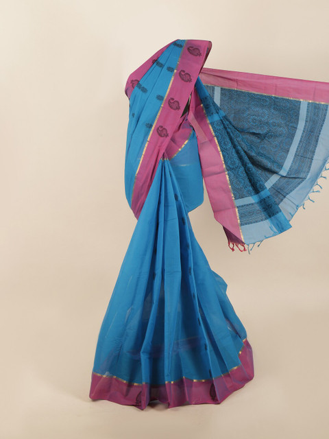 

Pothys Blue Woven Design Saree