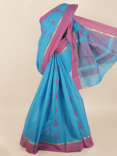 

Pothys Blue & Pink Ethnic Motifs Saree