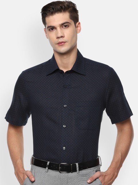

Louis Philippe Men Navy Blue Printed Formal Shirt
