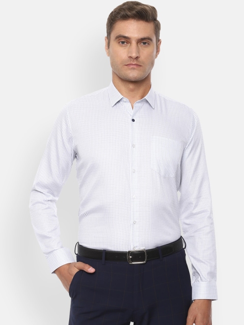 

Van Heusen Men White Slim Fit Micro Checked Cotton Formal Shirt