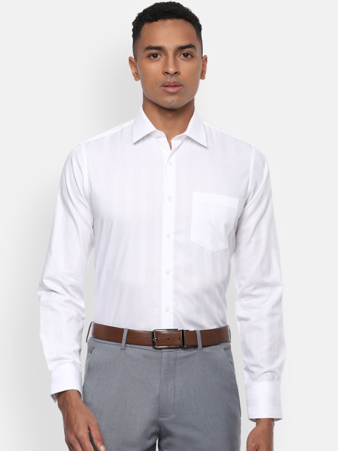 

Van Heusen Men White Slim Fit Striped Formal Shirt