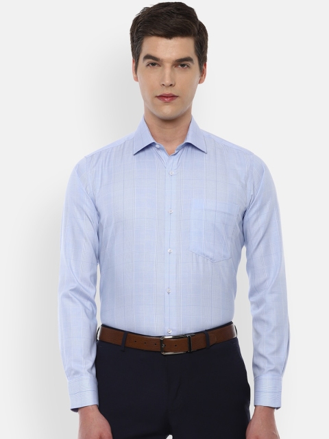 

Van Heusen Men Blue Grid Tattersall Checks Checked Casual Shirt