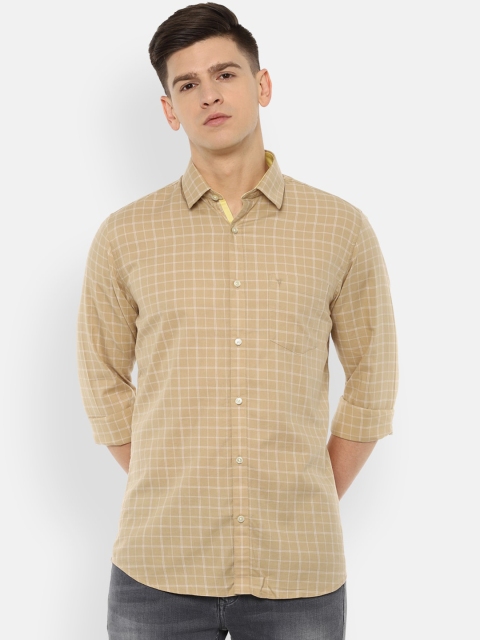 

Van Heusen Sport Men Khaki Slim Fit Grid Checked Casual Shirt