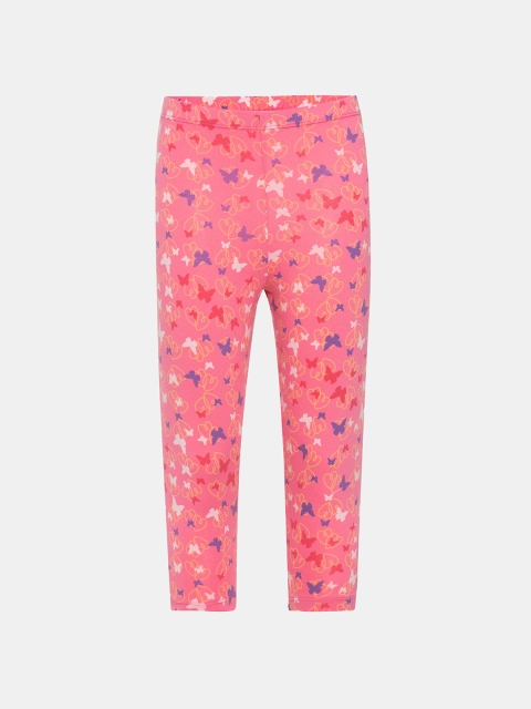 

Jockey Girls Pink & Blue Printed Capris