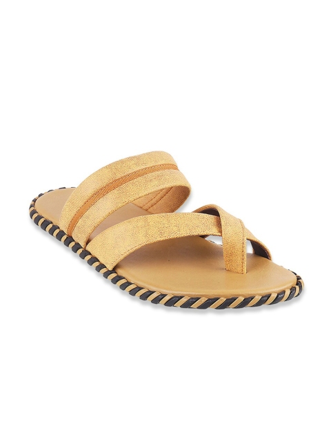 Mochi Men Yellow & Black Comfort Sandals