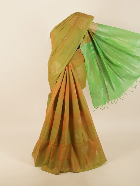 

Pothys Green & Gold-Toned Woven Design Zari Saree