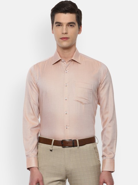 

Van Heusen Men Orange Textured Slim Fit Formal Shirt