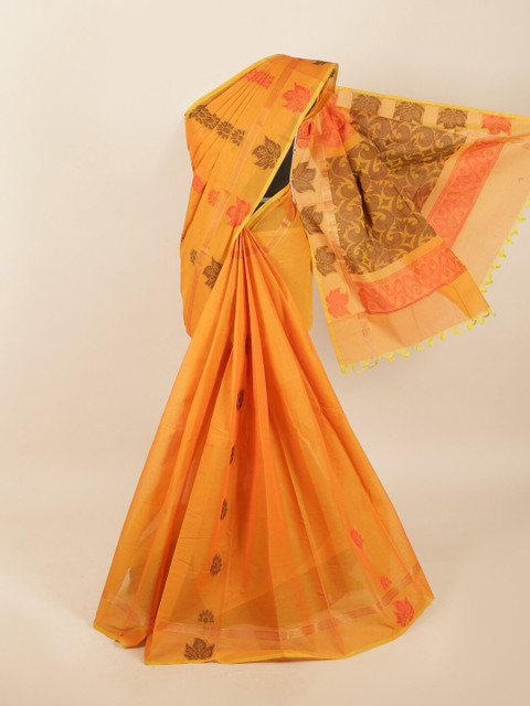 

Pothys Orange & Brown Woven Design Saree