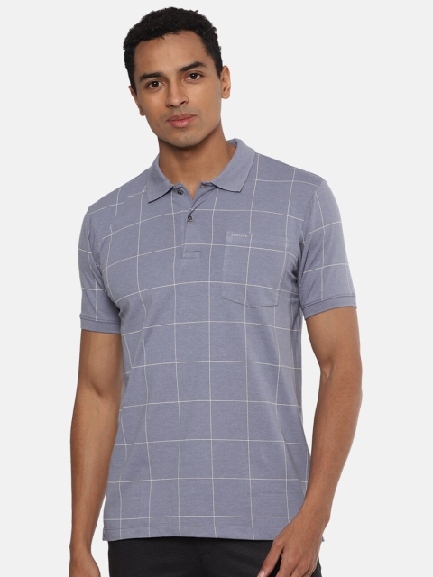 

Van Heusen Men Grey Checked Polo Collar T-shirt